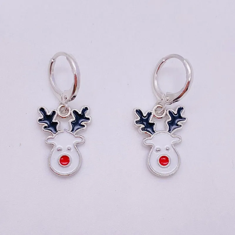 Wholesale Christmas Snowman Pendant Alloy Earrings
