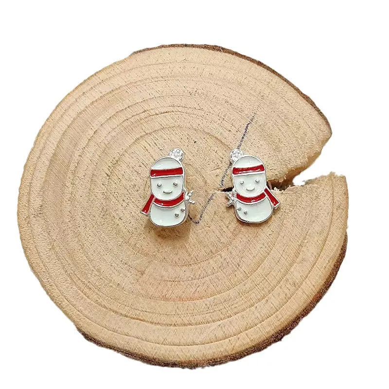 Wholesale Christmas Snowman Reindeer Mini Stud Earrings