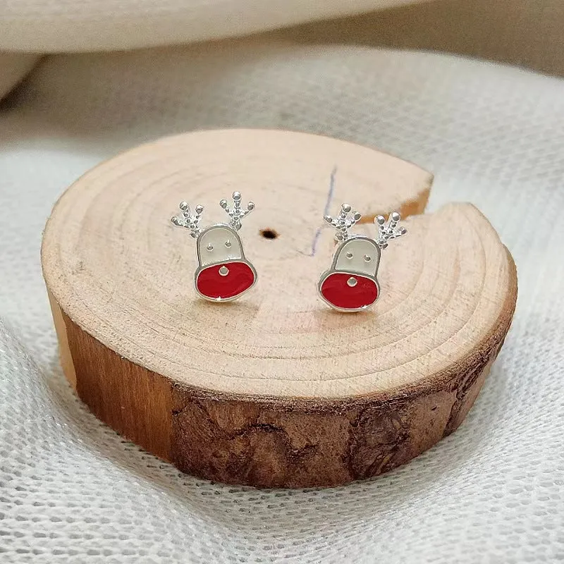 Wholesale Christmas Snowman Reindeer Mini Stud Earrings