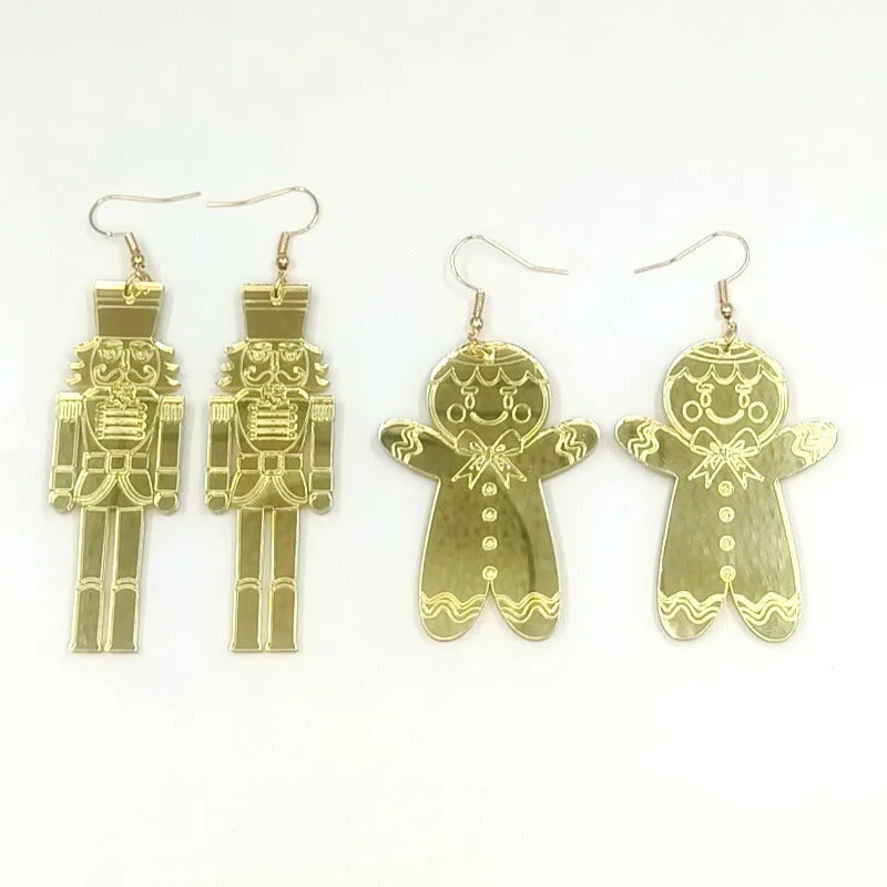 Wholesale Christmas Soldier Gingerbread Man Simple Fashion Earrings