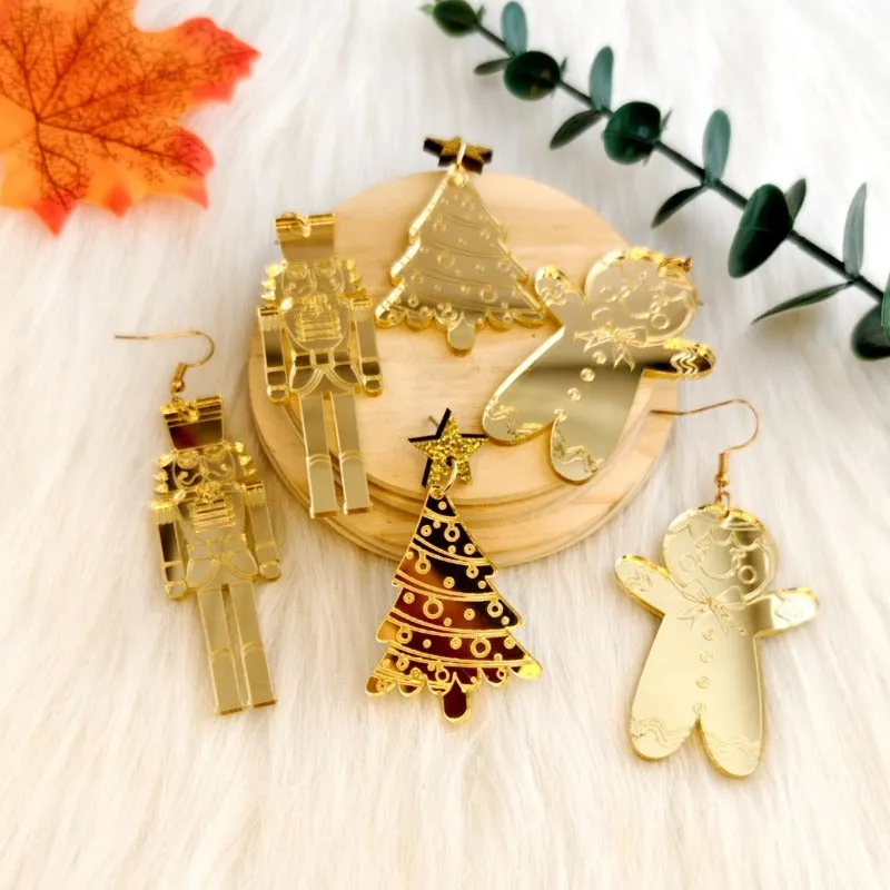 Wholesale Christmas Soldier Gingerbread Man Simple Fashion Earrings