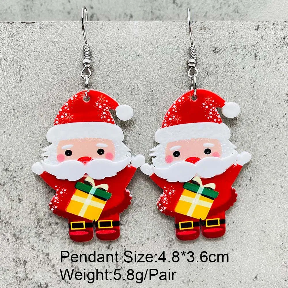 Wholesale Christmas Three-dimensional Snowman Dwarf Dwarf Acrylic Earrings