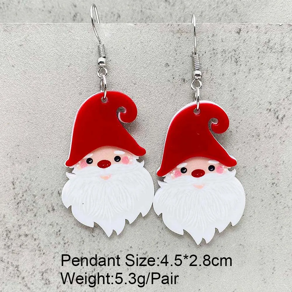 Wholesale Christmas Three-dimensional Snowman Dwarf Dwarf Acrylic Earrings