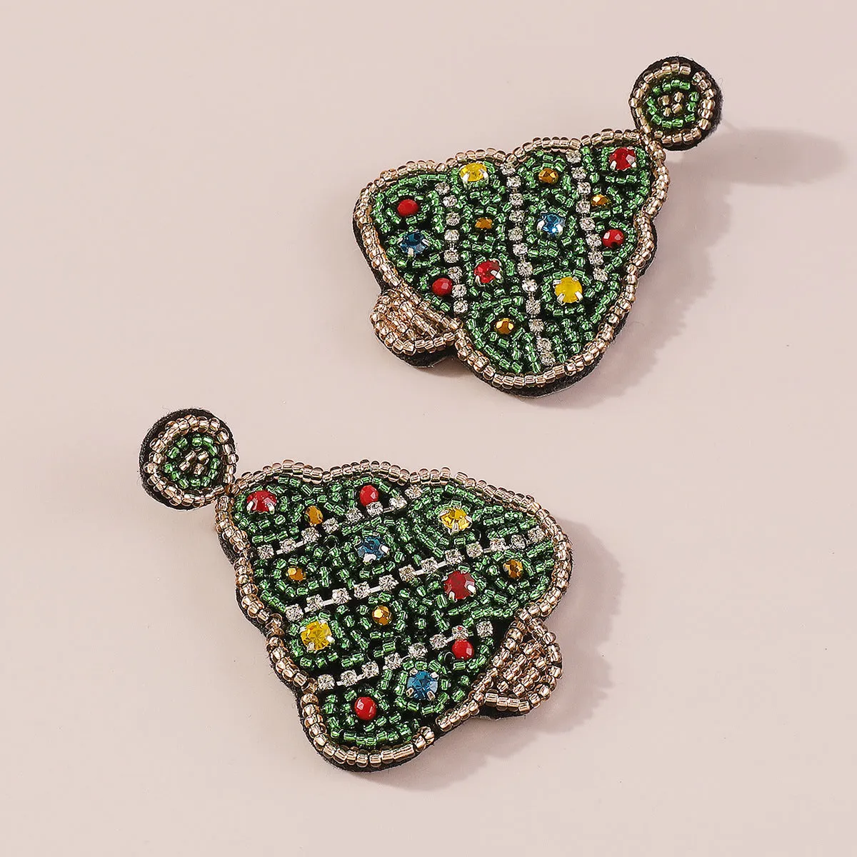 Wholesale Christmas Tree Beads Diamond Crystal Earrings
