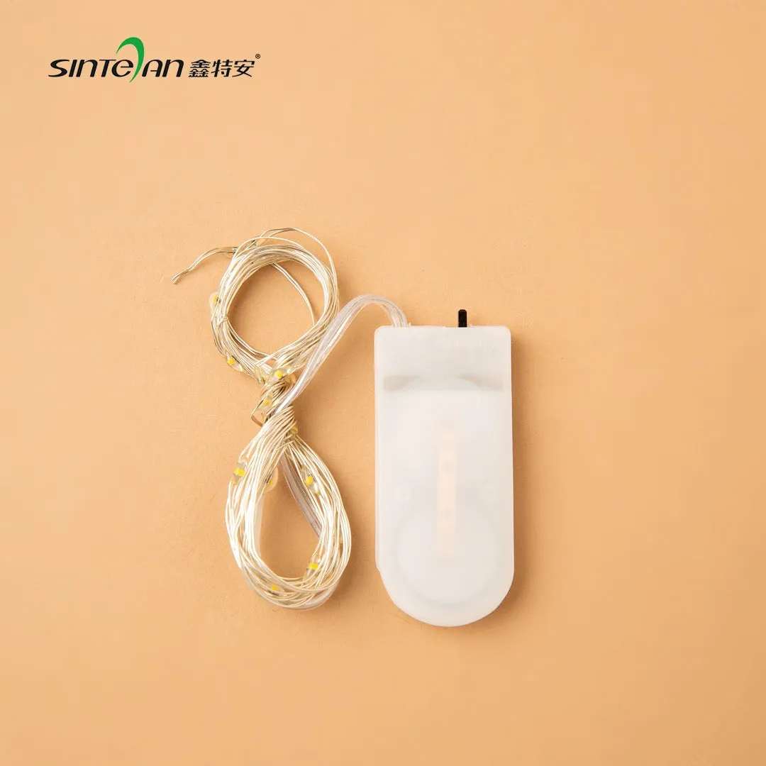 Wholesale Christmas tree light string warm white lighting LED low voltage light anti-electric shock button battery copper Christmas light