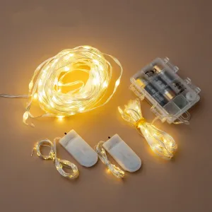 Wholesale Christmas tree light string warm white lighting LED low voltage light anti-electric shock button battery copper Christmas light
