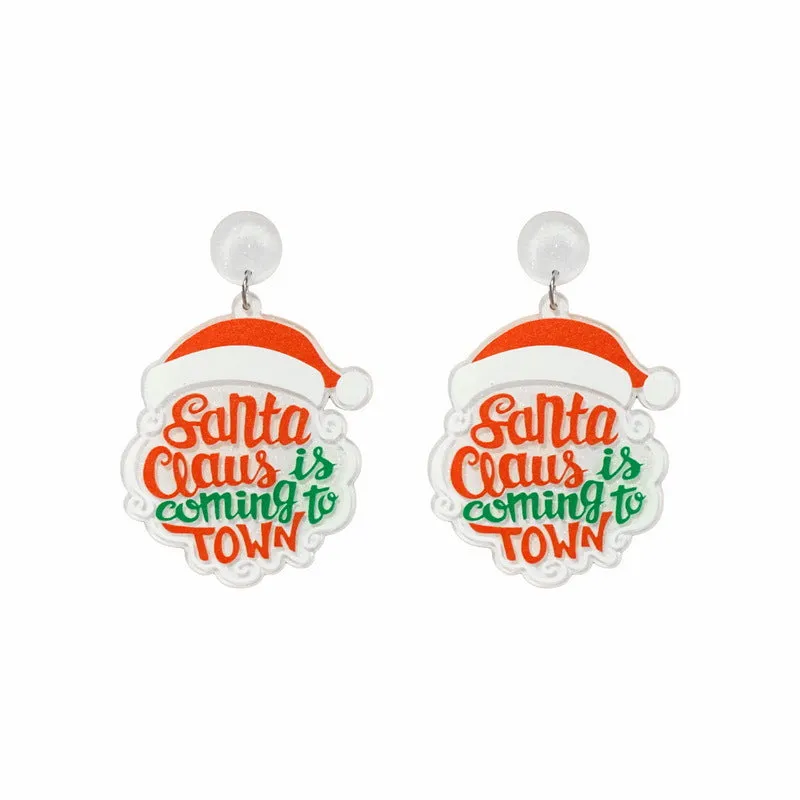 Wholesale Christmas Tree Rainbow Koala Dinosaur Cactus Acrylic Earrings