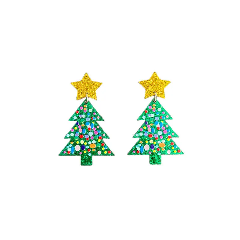 Wholesale Christmas Tree Rainbow Koala Dinosaur Cactus Acrylic Earrings