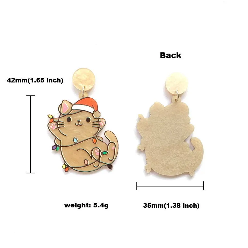 Wholesale Christmas Tree Rainbow Koala Dinosaur Cactus Acrylic Earrings