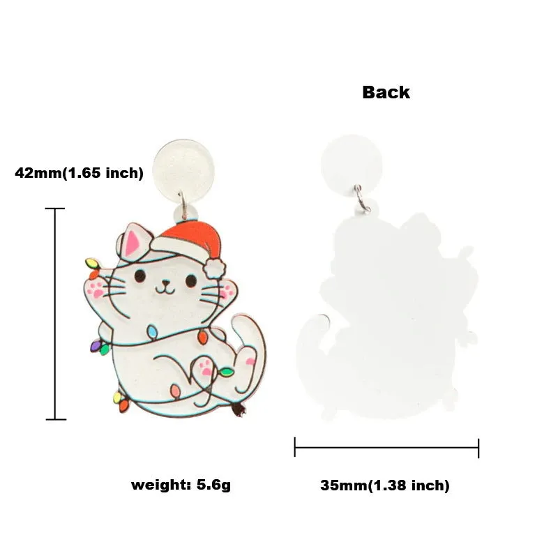 Wholesale Christmas Tree Rainbow Koala Dinosaur Cactus Acrylic Earrings