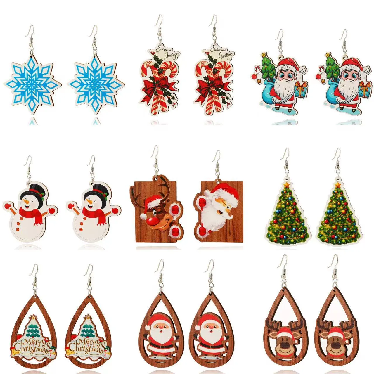 Wholesale Christmas Tree Snowflake Bell Earrings Earrings Set