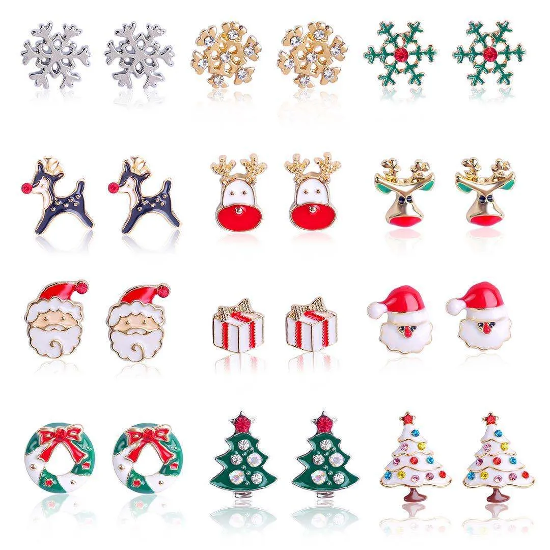 Wholesale Christmas Tree Snowflake Bell Earrings Earrings Set