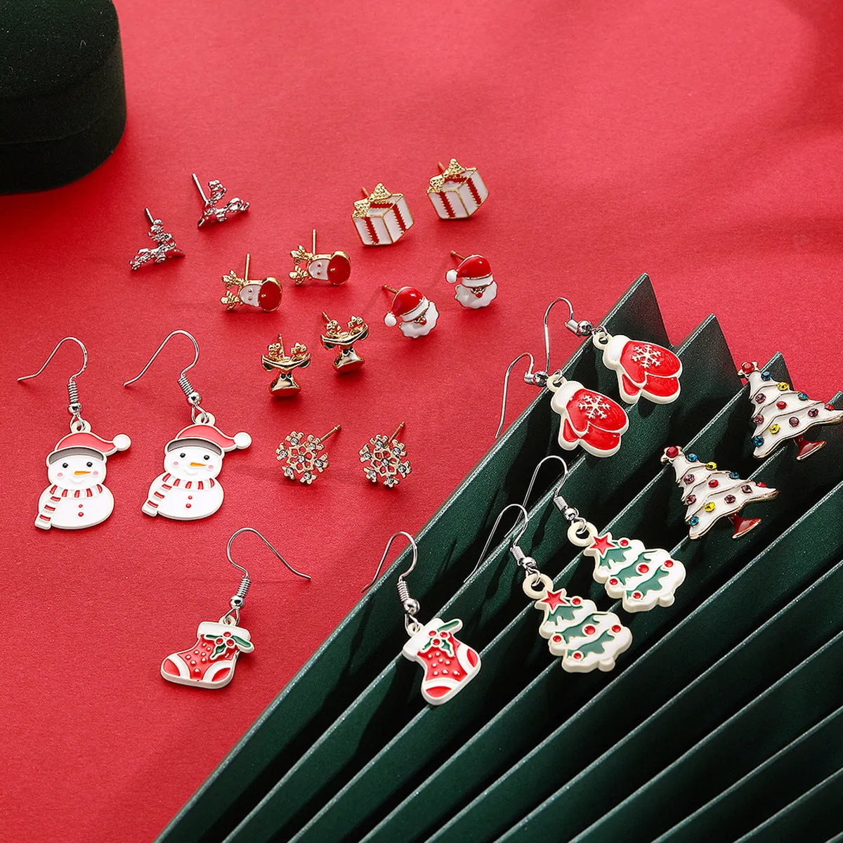 Wholesale Christmas Tree Snowflake Bell Earrings Earrings Set