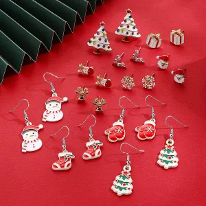 Wholesale Christmas Tree Snowflake Bell Earrings Earrings Set
