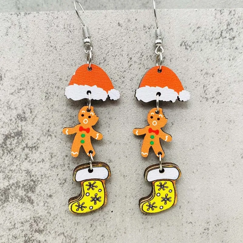 Wholesale Christmas Wood Earrings