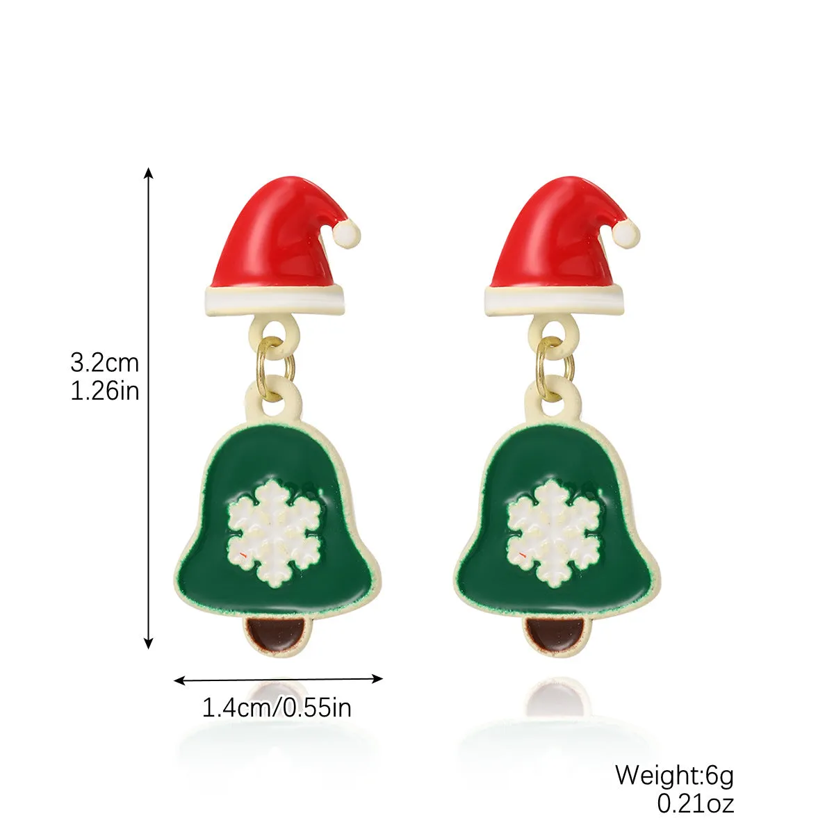 Wholesale Christmas Wood Snowflake Exaggerated Christmas Tree Earrings