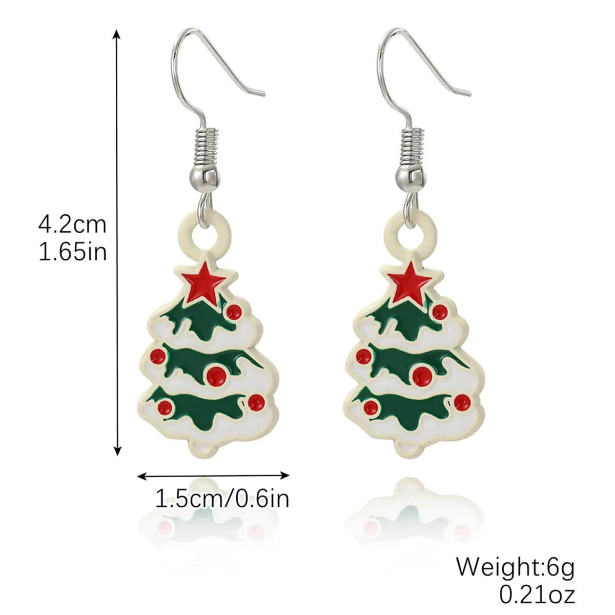 Wholesale Christmas Wood Snowflake Exaggerated Christmas Tree Earrings