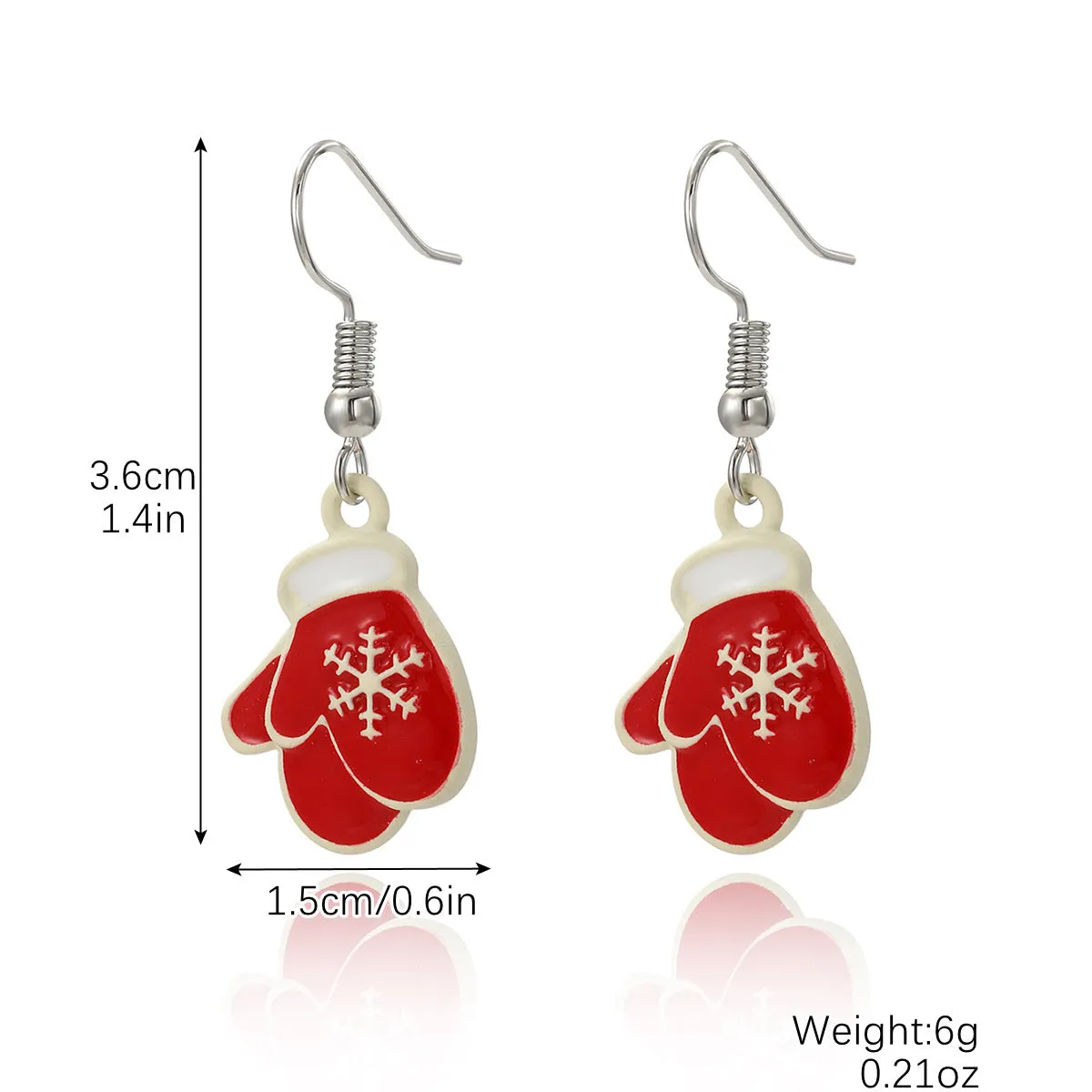 Wholesale Christmas Wood Snowflake Exaggerated Christmas Tree Earrings