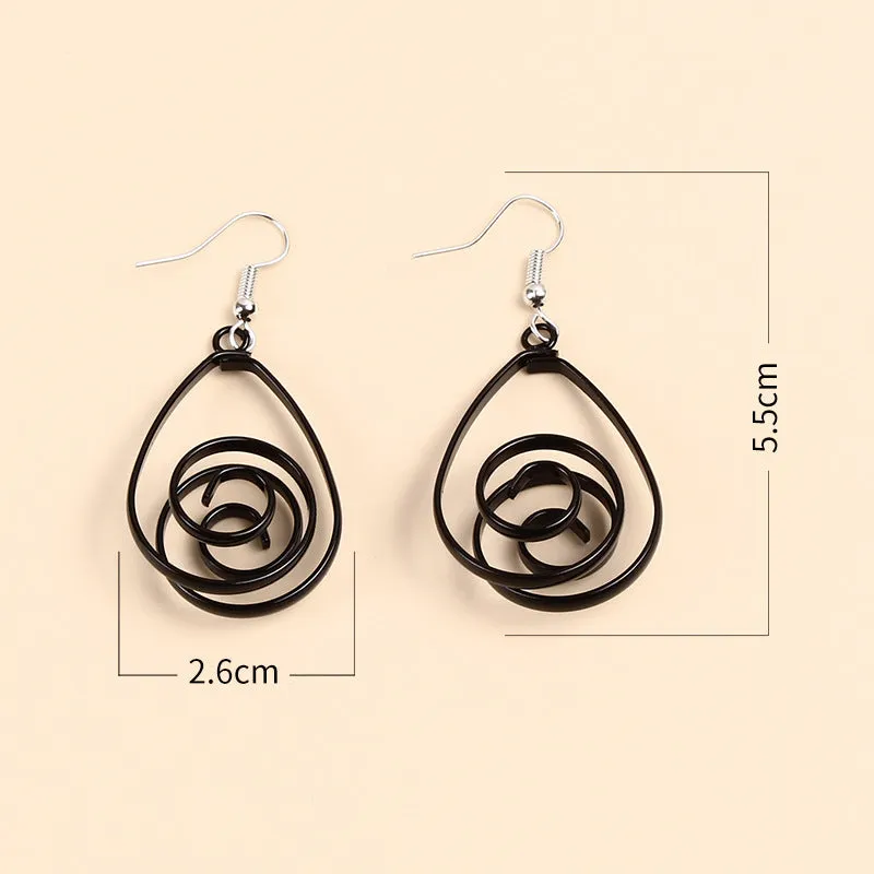Wholesale Circle Versatile Women's Personality Exaggerated Long Drop Earrings