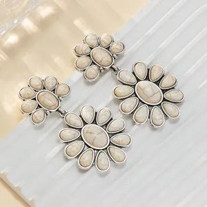 Wholesale Classic and elegant Bohemian style turquoise alloy earrings