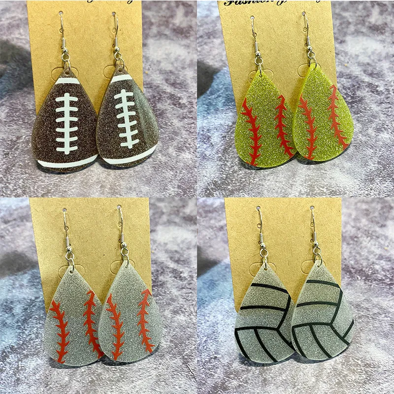 Wholesale Classic Water Drop Glitter Acrylic Earrings
