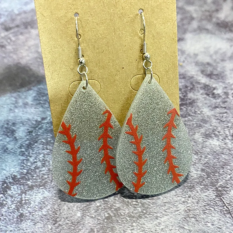 Wholesale Classic Water Drop Glitter Acrylic Earrings
