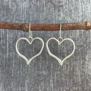Wholesale Coffee Valentine's Day love heart-shaped retro vintage coin color alloy earrings retro style