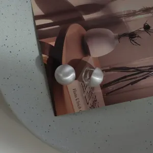 Wholesale cold three-dimensional ball metal silver earrings