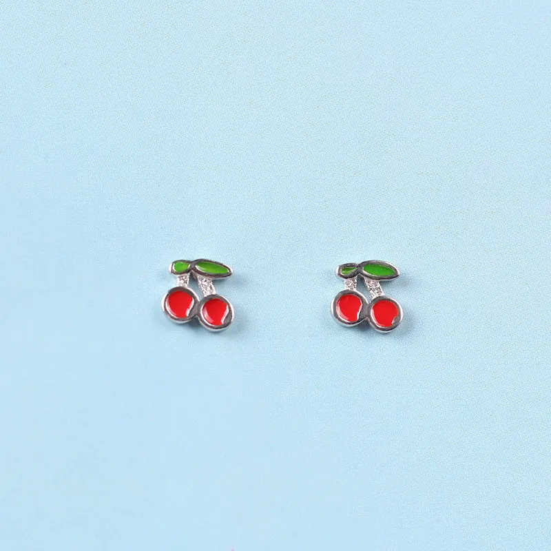 Wholesale Color Drop Glaze 925 Sterling Silver Earrings