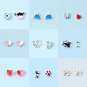 Wholesale Color Drop Glaze 925 Sterling Silver Earrings
