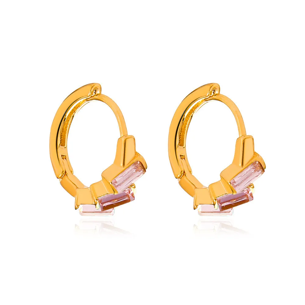 Wholesale color drop oil C-shaped women's fashion temperament niche design geometric earrings