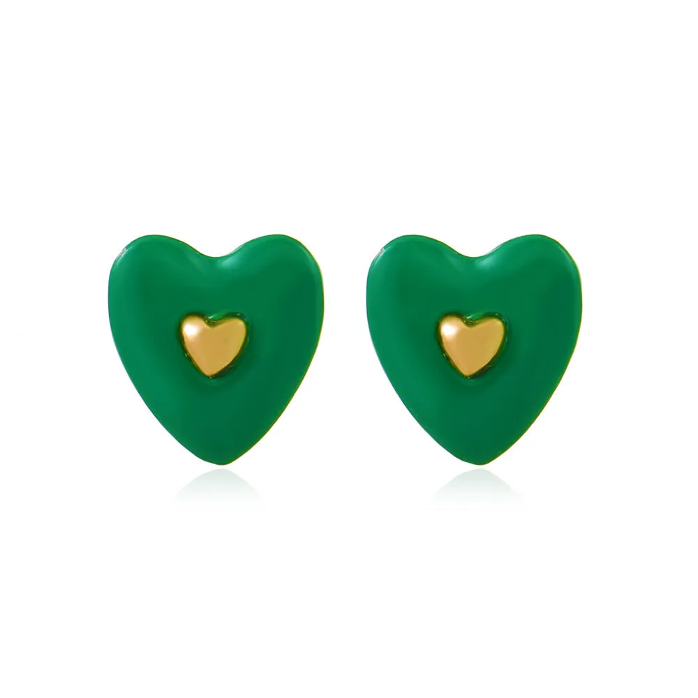 Wholesale color drop oil C-shaped women's fashion temperament niche design geometric earrings