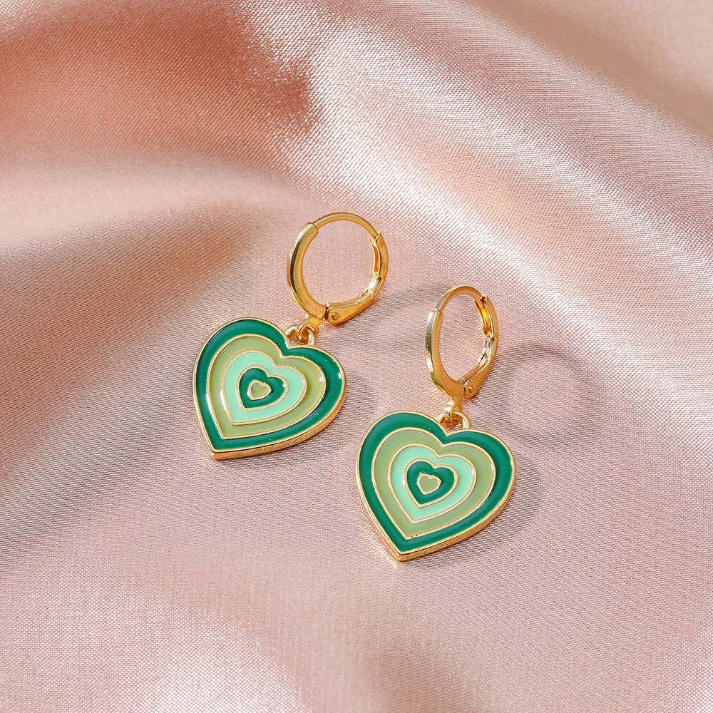Wholesale color drop oil C-shaped women's fashion temperament niche design geometric earrings