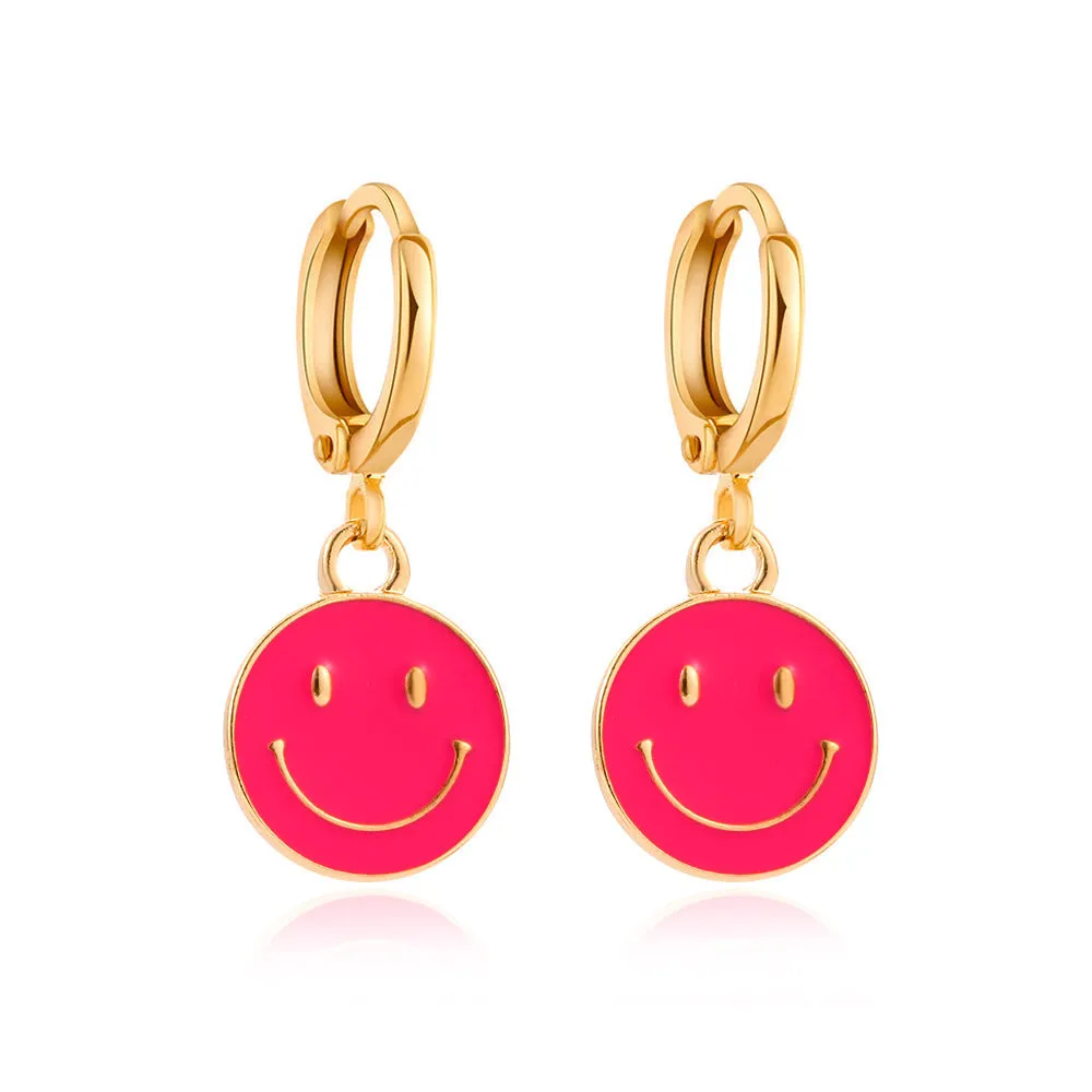 Wholesale color drop oil C-shaped women's fashion temperament niche design geometric earrings