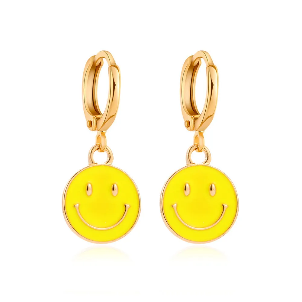 Wholesale color drop oil C-shaped women's fashion temperament niche design geometric earrings