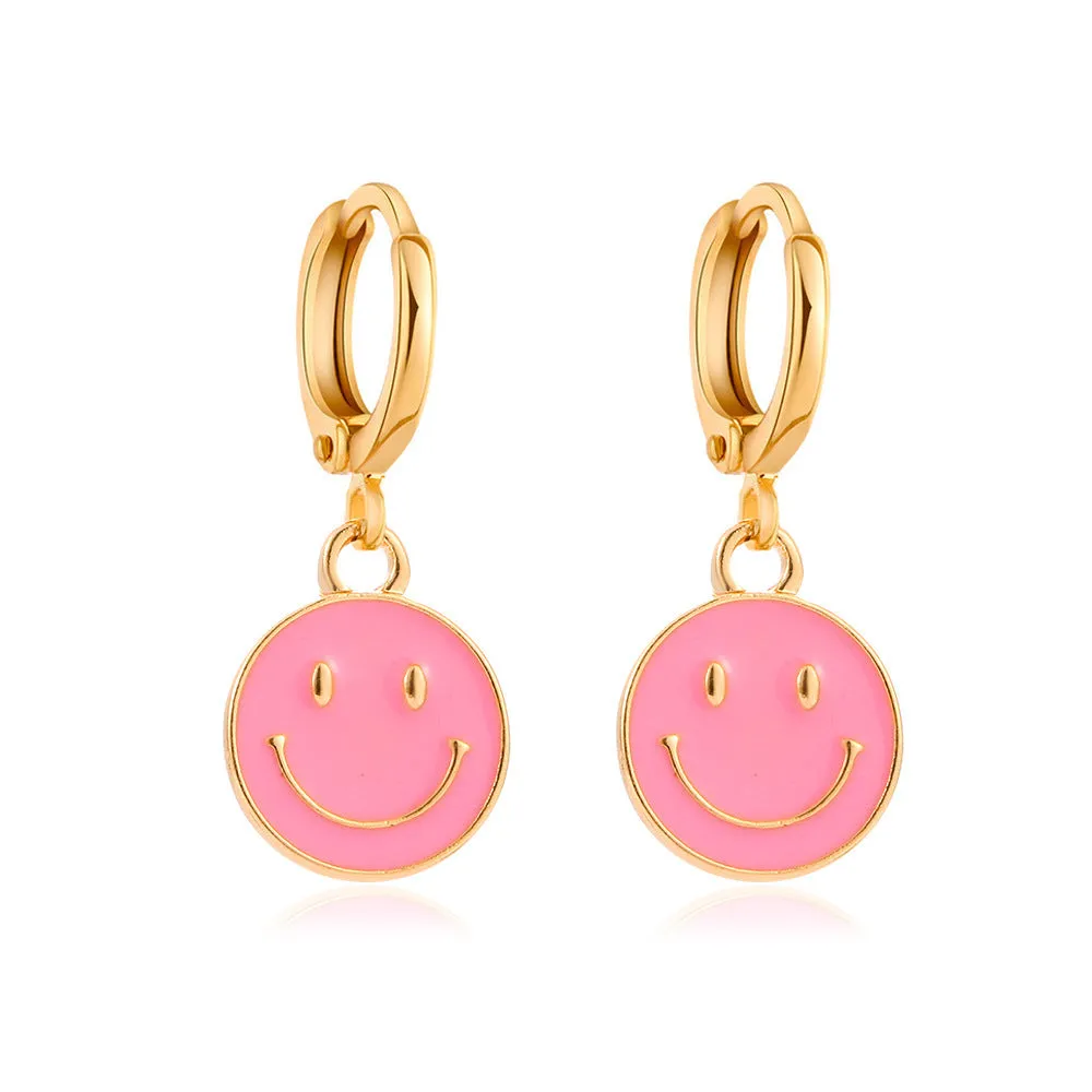 Wholesale color drop oil C-shaped women's fashion temperament niche design geometric earrings