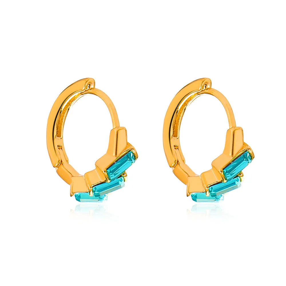 Wholesale color drop oil C-shaped women's fashion temperament niche design geometric earrings