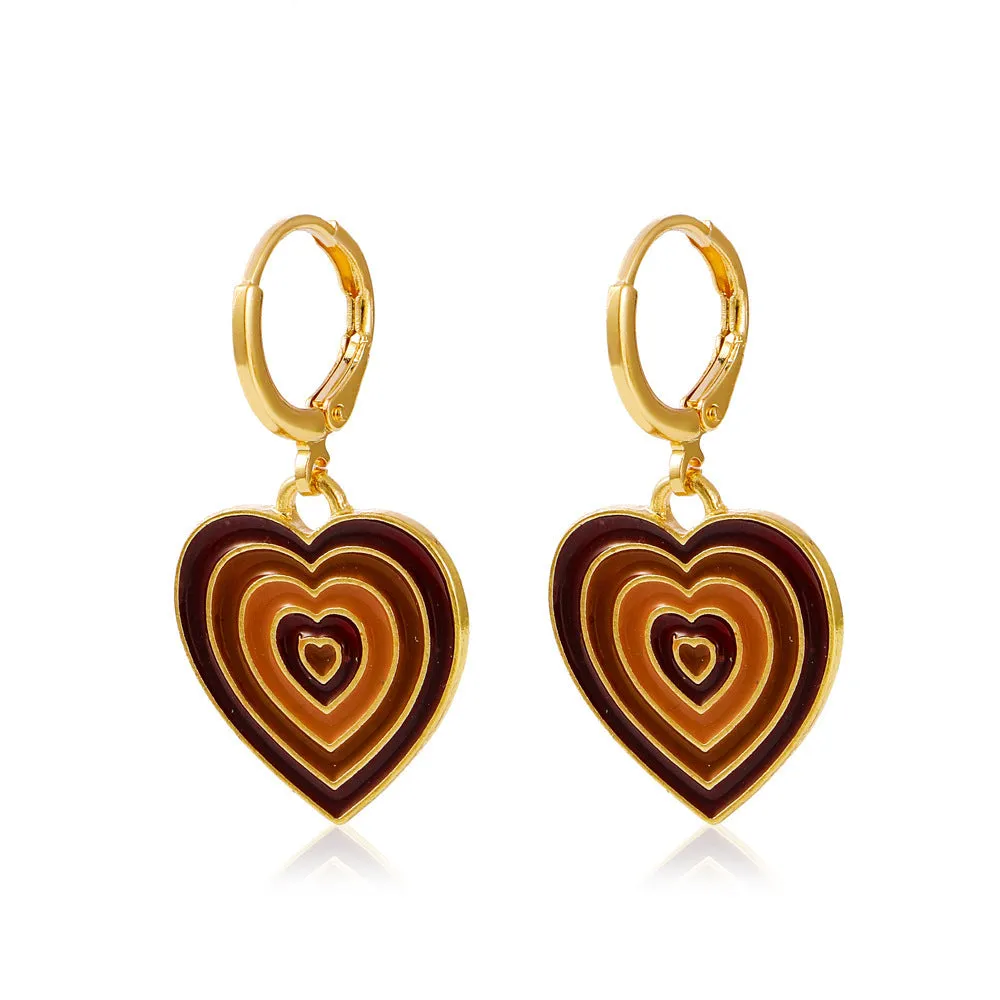 Wholesale color drop oil C-shaped women's fashion temperament niche design geometric earrings