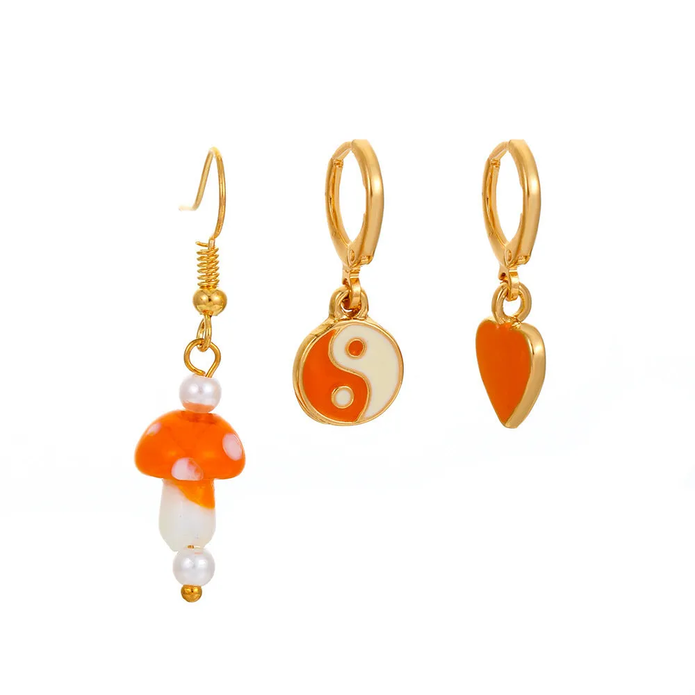 Wholesale color drop oil C-shaped women's fashion temperament niche design geometric earrings