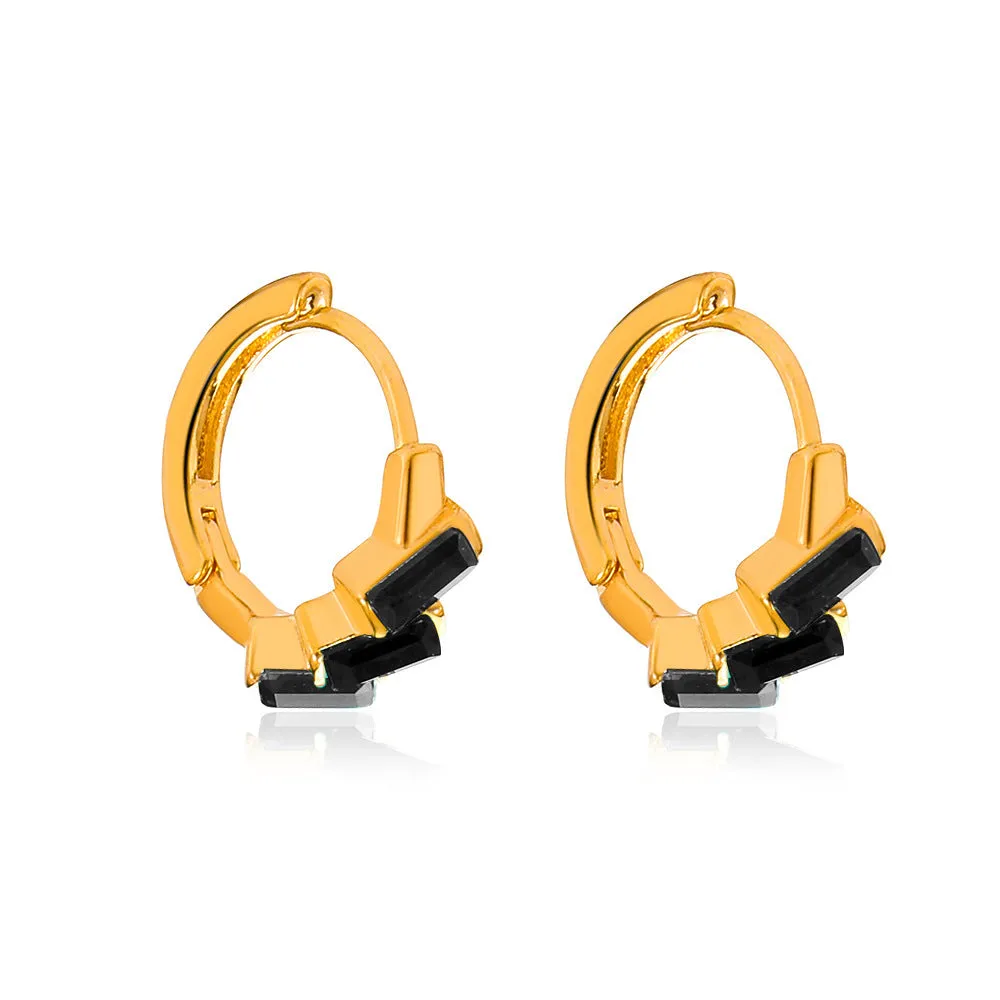 Wholesale color drop oil C-shaped women's fashion temperament niche design geometric earrings