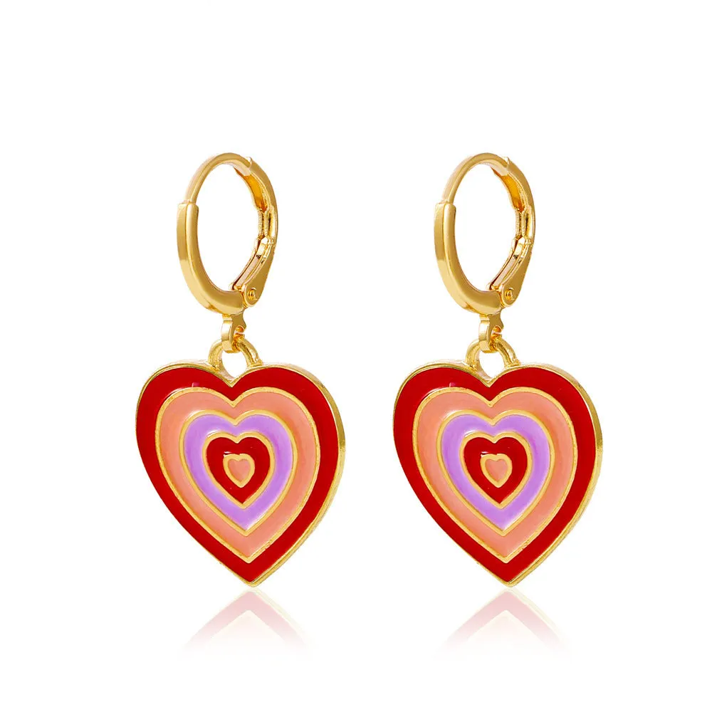 Wholesale color drop oil C-shaped women's fashion temperament niche design geometric earrings