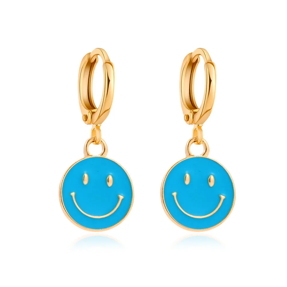 Wholesale color drop oil C-shaped women's fashion temperament niche design geometric earrings