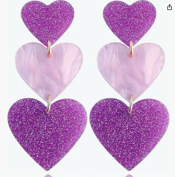 Wholesale color matching Valentine's Day acrylic love earrings niche personality High sense earrings women