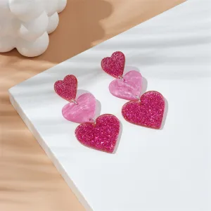 Wholesale color matching Valentine's Day acrylic love earrings niche personality High sense earrings women