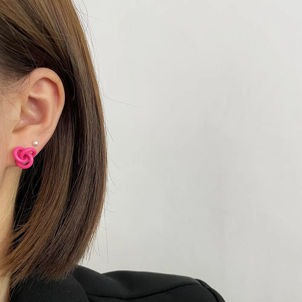 Wholesale Color Twist Alloy Earrings