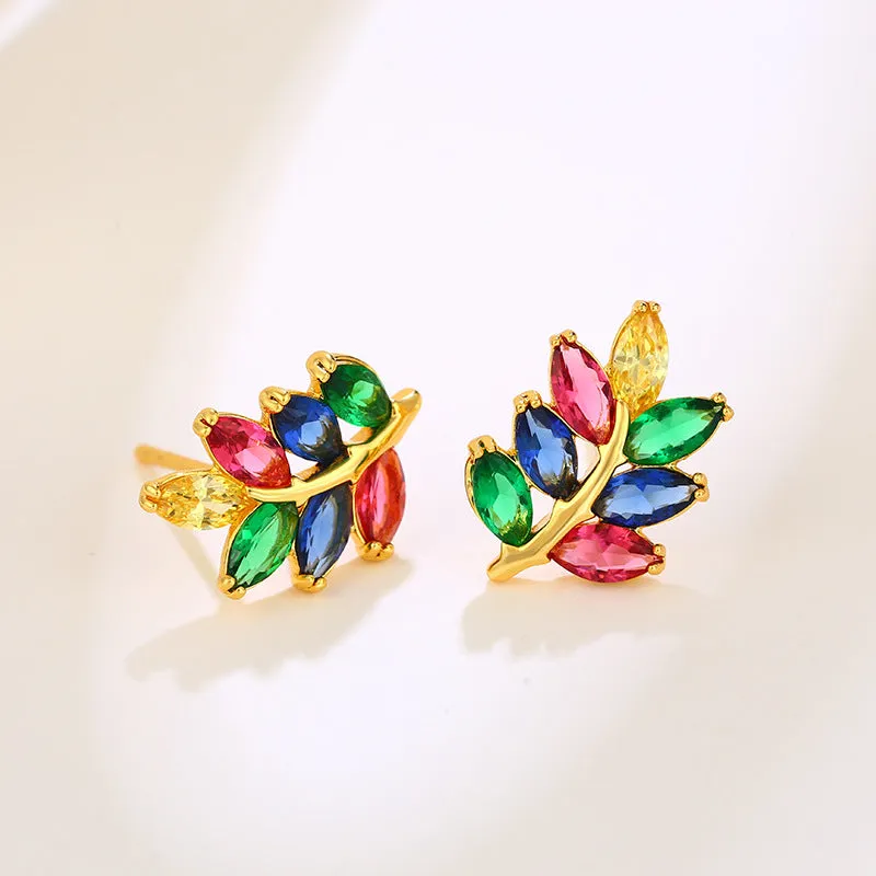 Wholesale Colored Synthetic Gem Alloy Earrings