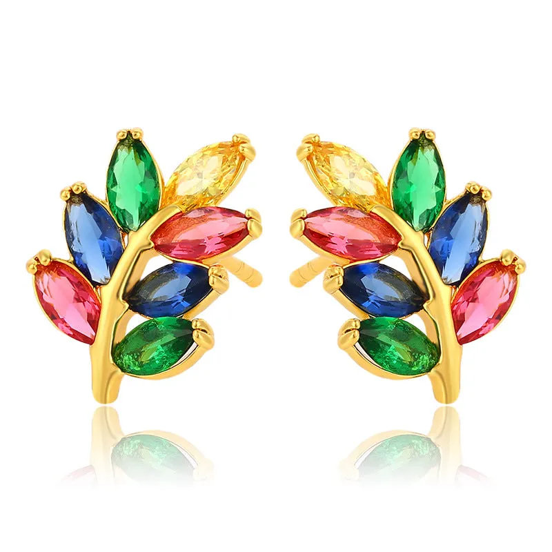 Wholesale Colored Synthetic Gem Alloy Earrings