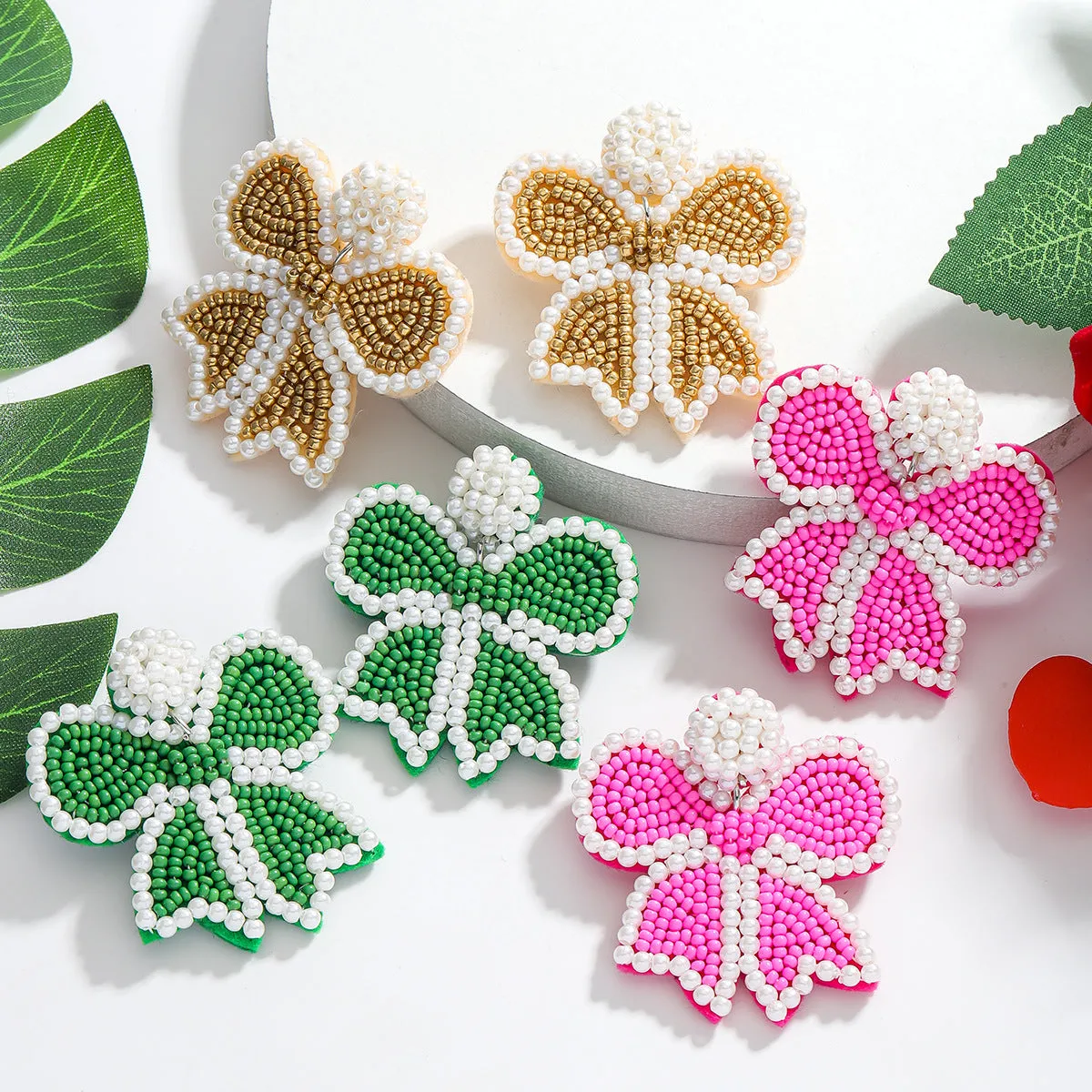 Wholesale Colorful butterfly pearl earrings