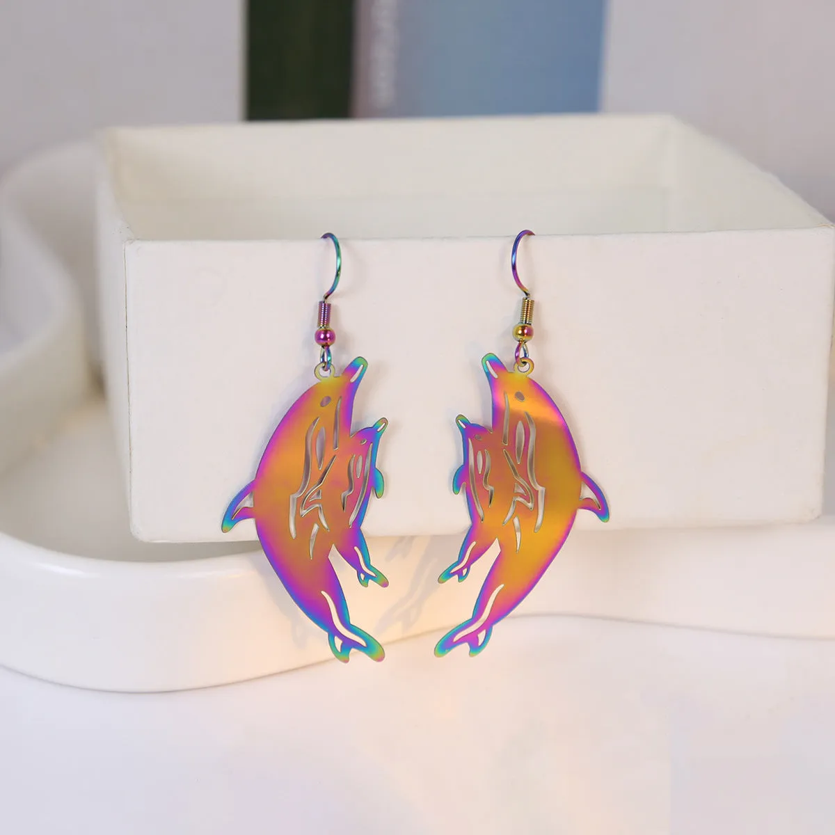 Wholesale Colorful Ocean Series Niche Colorful Shell Jellyfish Earrings