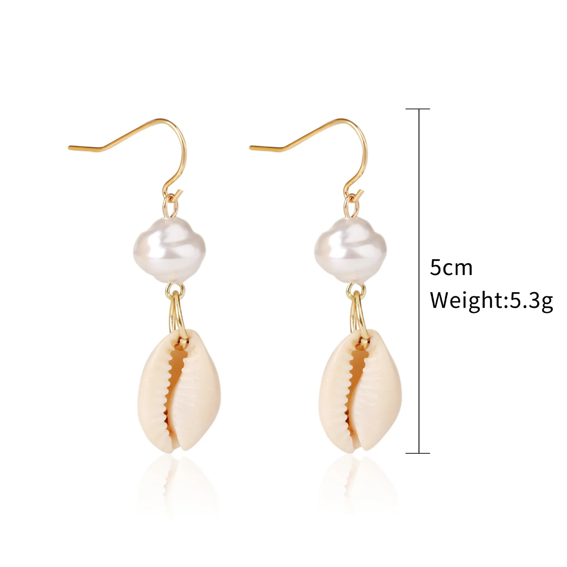Wholesale Conch Shell Trend Ocean Alloy Natural Shell Earrings